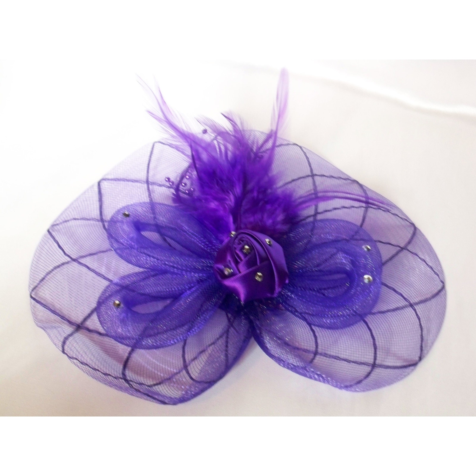 Purple Fascinator Hat Headpiece Hat Horse Hair Kentucky Derby Fascinator
